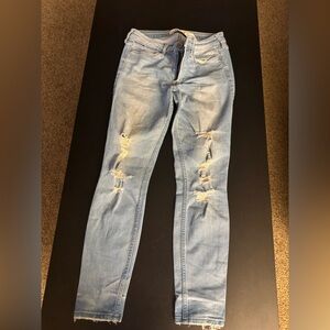 Light Blue Abercrombie & fitch Distressed Jeans